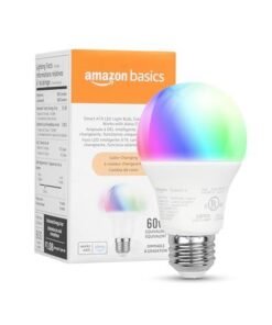 Bombillo Amazon Basics Smart A19 LED  - Funciona con Alexa - 1 Paquete, Multicolor