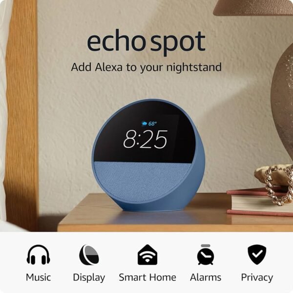 Amazon Echo Spot 2024 - Reloj Despertador Inteligente con Alexa y Sonido Vibrante - Imagen 8