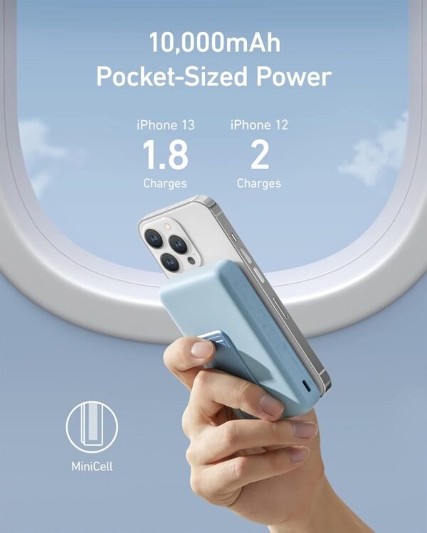 Anker 633 Magnetic Battery – Cargador Portátil Inalámbrico 10,000mAh con Base y Compatibilidad MagSafe - Imagen 3