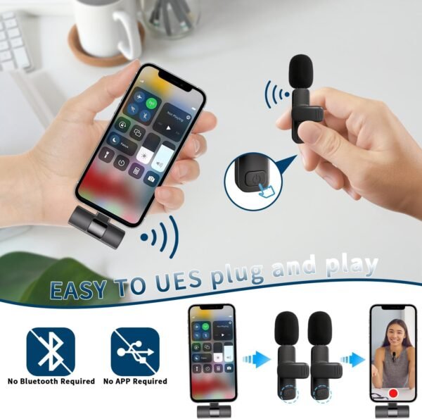 Pack de 2 Micrófonos Inalámbricos Lavalier Profesionales - Imagen 2
