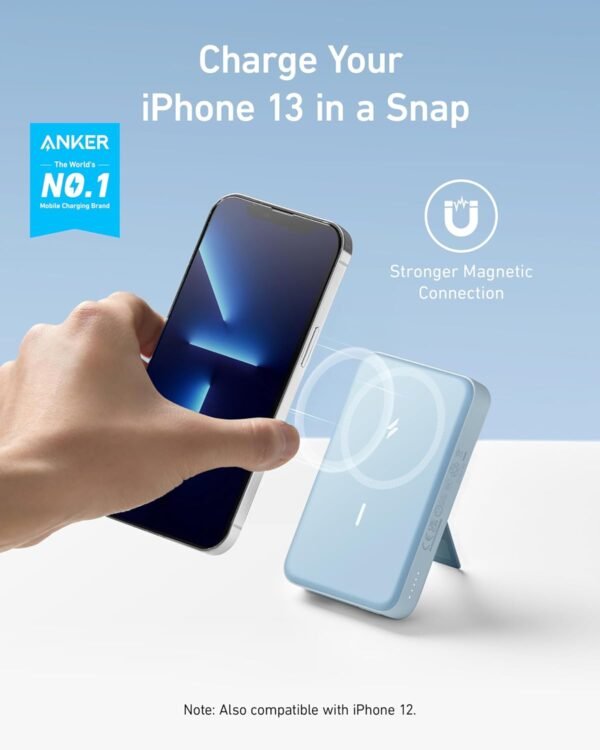 Anker 633 Magnetic Battery – Cargador Portátil Inalámbrico 10,000mAh con Base y Compatibilidad MagSafe - Imagen 5