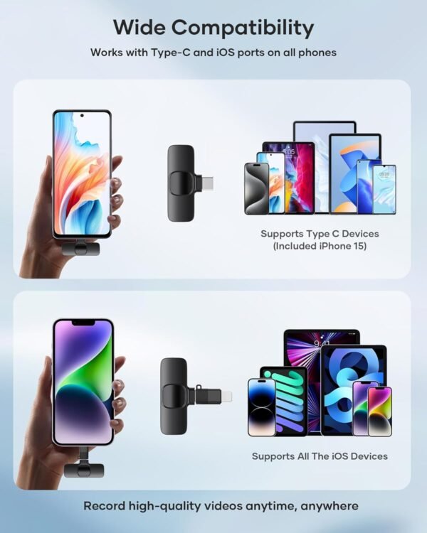 Pack de 2 Micrófonos Inalámbricos Lavalier KUKIHO - Imagen 4