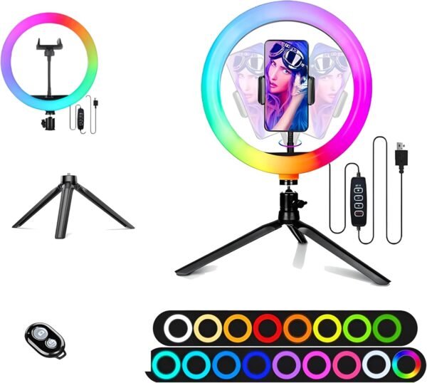 Anillo de Luz para Selfie con Trípode de Escritorio
