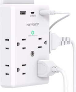 Extensor de Corriente  Múltiple de 8 Salidas con Puertos USB-C