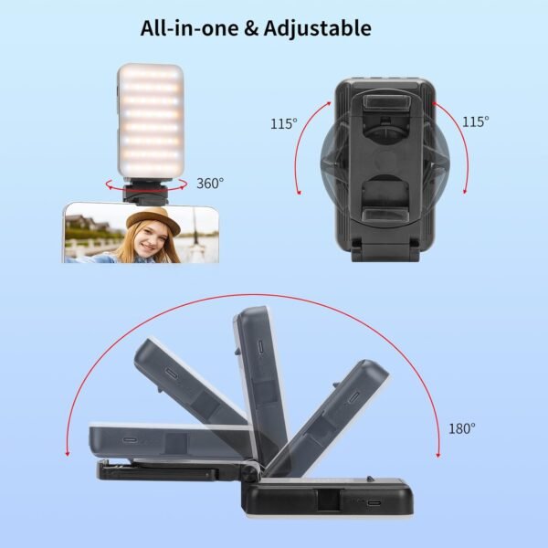 Iluminación LED Portátil NEWMOWA Luz Multifuncional para Selfies - Imagen 5