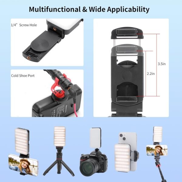 Iluminación LED Portátil NEWMOWA Luz Multifuncional para Selfies - Imagen 4
