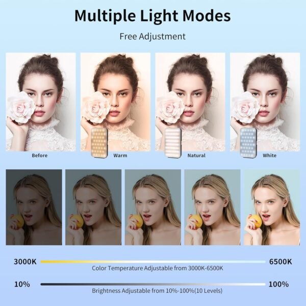 Iluminación LED Portátil NEWMOWA Luz Multifuncional para Selfies - Imagen 6