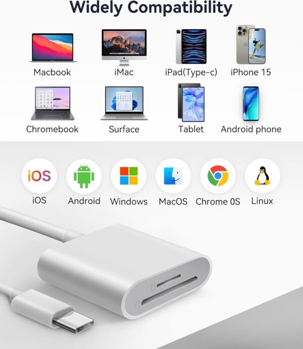 Lector de Tarjetas SD USB-C – Adaptador de Alta Velocidad con Doble Ranura. - Imagen 7