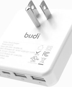 Cargador de Pared USB C 34W BUDI  – 4 Puertos de Carga Rápida