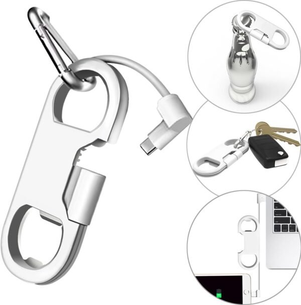 Cable USB Tipo C y Lightning Multifuncional – Carga rápida con llavero
