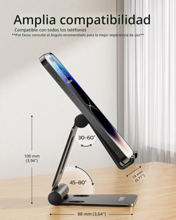 Nulaxy Soporte A4 – Soporte plegable y ajustable para teléfono y tablet - Imagen 6
