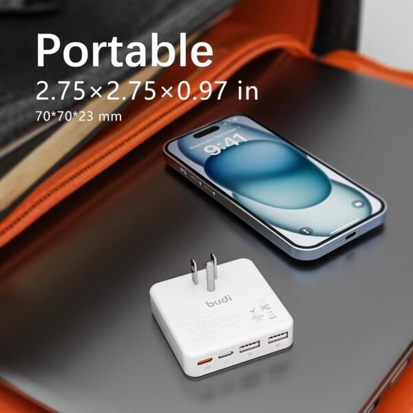 Cargador de Pared USB C 34W BUDI  – 4 Puertos de Carga Rápida - Imagen 3