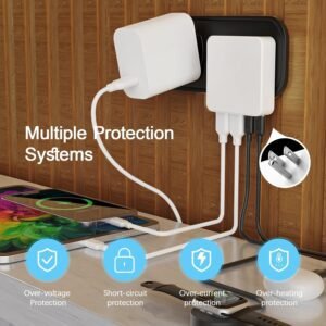 Alternative view of Cargador de Pared USB C 34W BUDI  – 4 Puertos de Carga Rápida