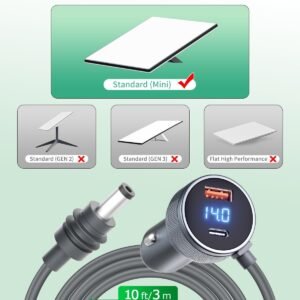 Alternative view of Cable de Alimentación DC Starlink Mini con Encendedor de Auto y Display Digital