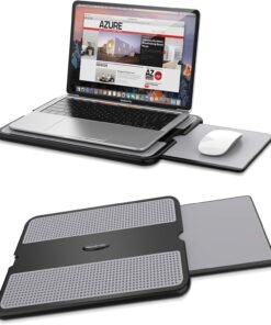 Mesa Portátil para Laptop AboveTEK con Bandeja Deslizante para Mouse y Superficie Antideslizante