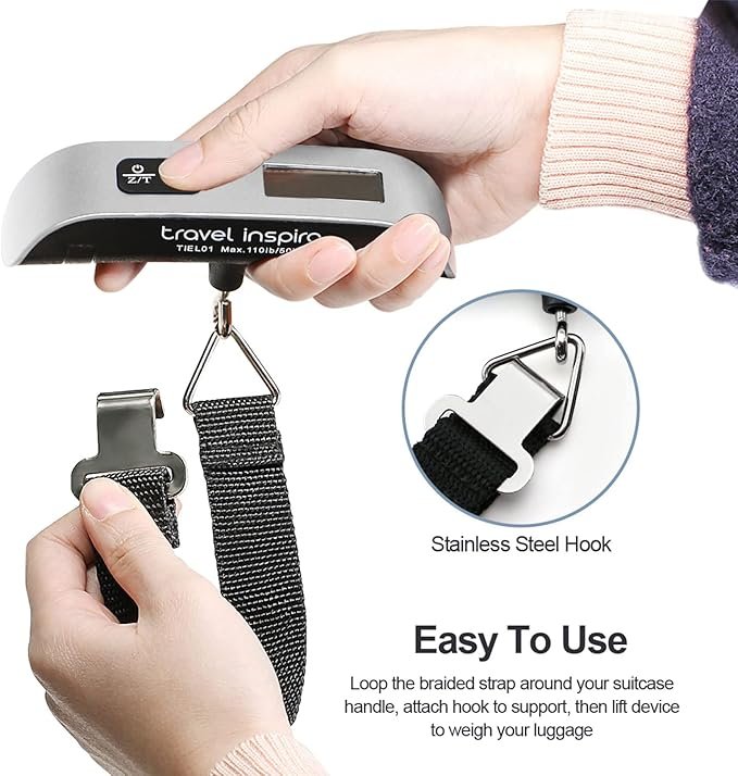 Báscula de Equipaje Digital Portátil — Hasta 110 lb - Imagen 7