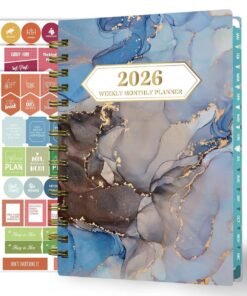 Planificador 2026, planificador diario semanal y mensual, enero de 2026 a diciembre.