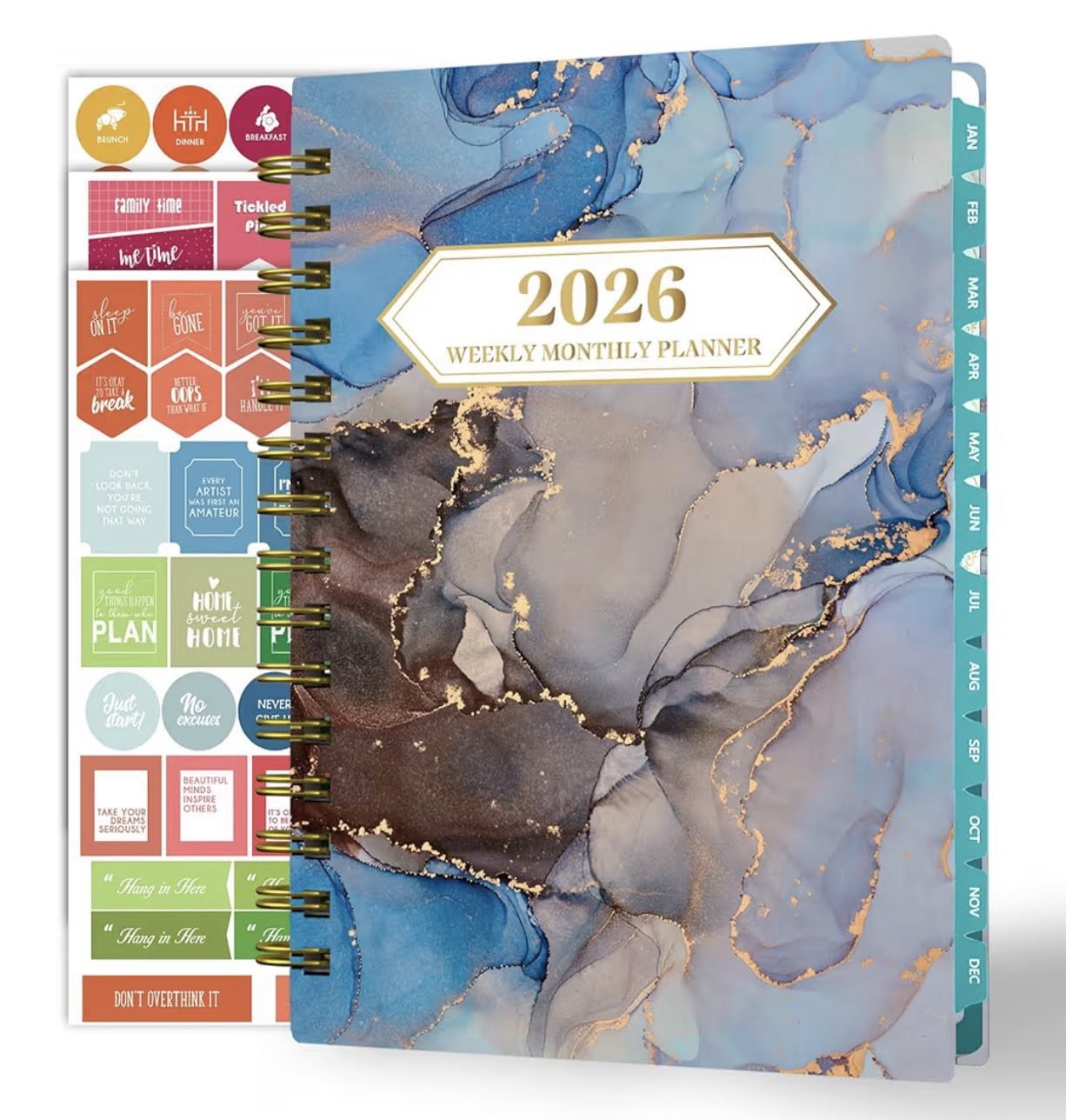 Planificador 2026, planificador diario semanal y mensual, enero de 2026 a diciembre.