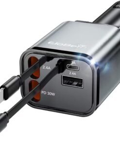 Adaptador de Carga de Carro Retráctil 4-en-1 USB-C 69W