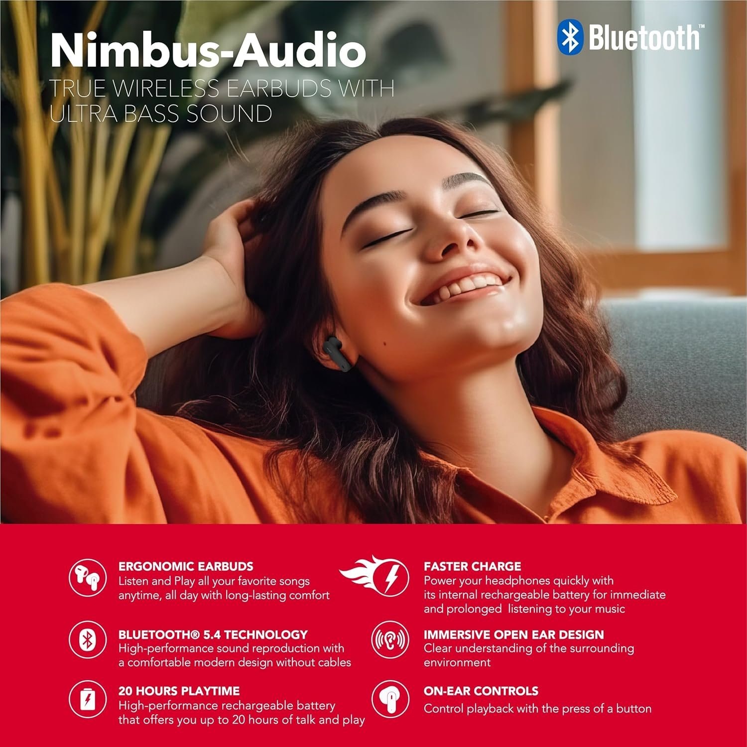 RCA Nimbu Audífonos Inalámbricos con Ultra Bass Sound - Imagen 6