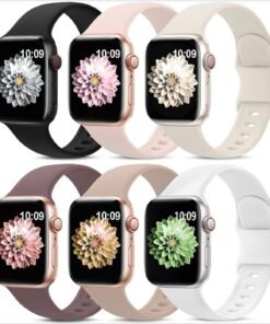 Pack de 6 Correas Deportivas de Silicona para Apple Watch Compatibles 38mm-49mm Series 1-11, SE y Ultra