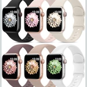 Pack de 6 Correas Deportivas de Silicona para Apple Watch Compatibles 38mm-49mm Series 1-11, SE y Ultra