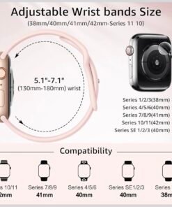 Alternative view of Pack de 6 Correas Deportivas de Silicona para Apple Watch Compatibles 38mm-49mm Series 1-11, SE y Ultra