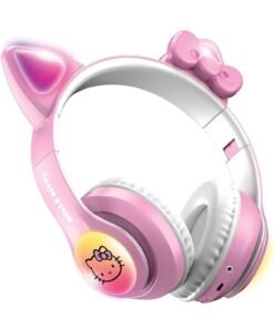 Audífonos Inalámbricos Hello Kitty Over Ear LED Bluetooth con Micrófono Rosa