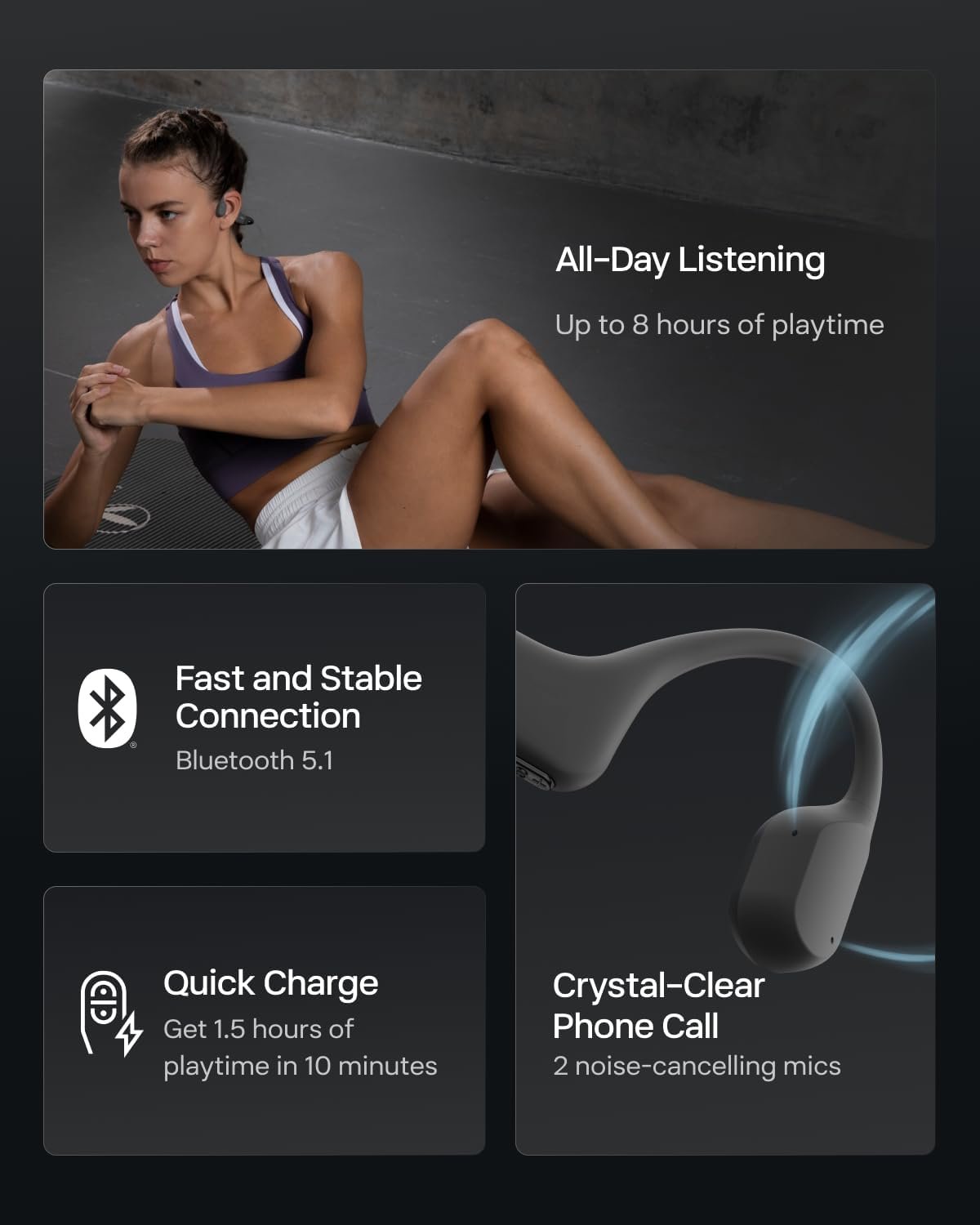 AUDÍFONOS SHOKZ OPENRUN MINI – BLUETOOTH DE CONDUCCIÓN ÓSEA OPEN-EAR - Imagen 12