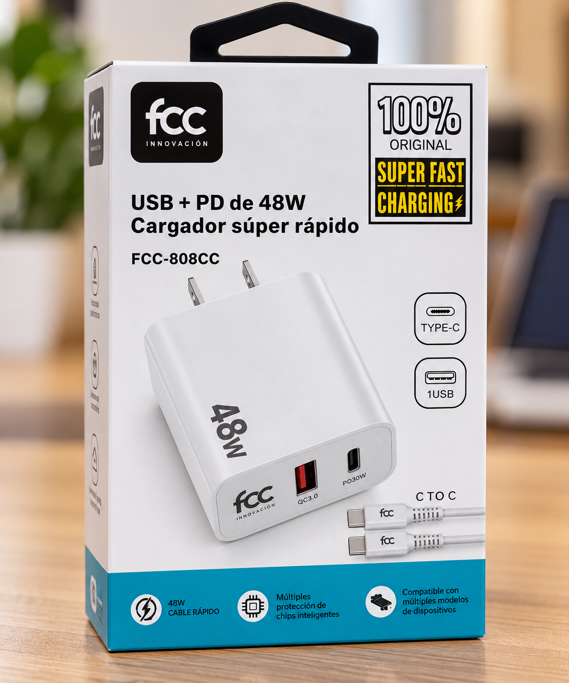 Adaptador de Carga USB-C y USB con Cable 48 W - Imagen 2